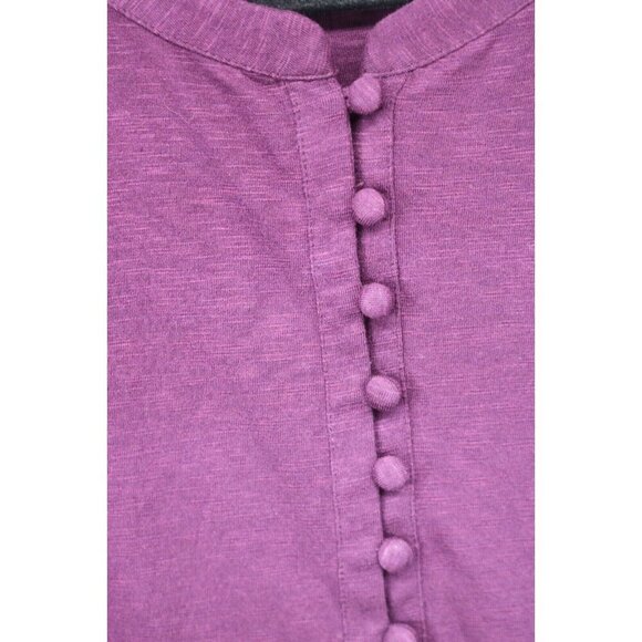 J.Jill Purple Smocked Shoulder Button Down Blouse-Size Medium - Picture 4 of 7